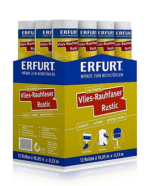ERFURT Vliestapete Rauhfaser RUSTIC, 10,05 m x 0,53 m - 12 Rollen günstig online kaufen