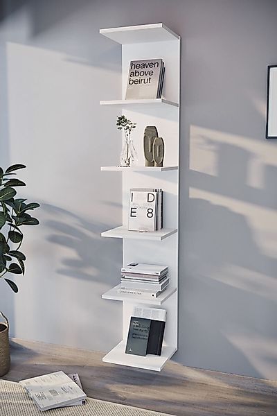 gowoll Wandregal 5 Ebenen Weiß Bücherregal, günstig online kaufen