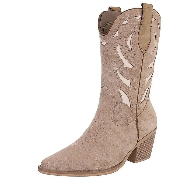 Ital-Design Trendige Westernstiefel mit Detailstickerei und Komfort Western günstig online kaufen
