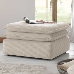 Couchhocker Beige Cord in modernem Design 43 cm Sitzhöhe günstig online kaufen