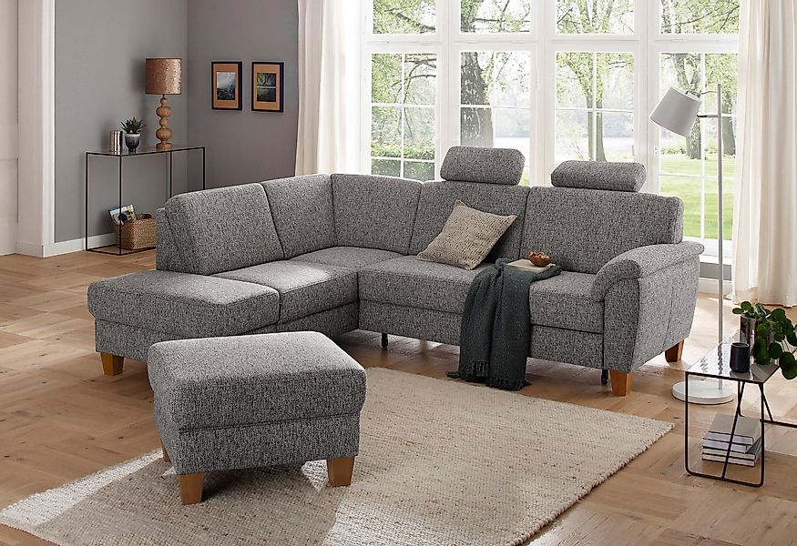 Home affaire Ecksofa "Alta L-Form", mit Federkern und Kontrastnaht, Füße Bu günstig online kaufen