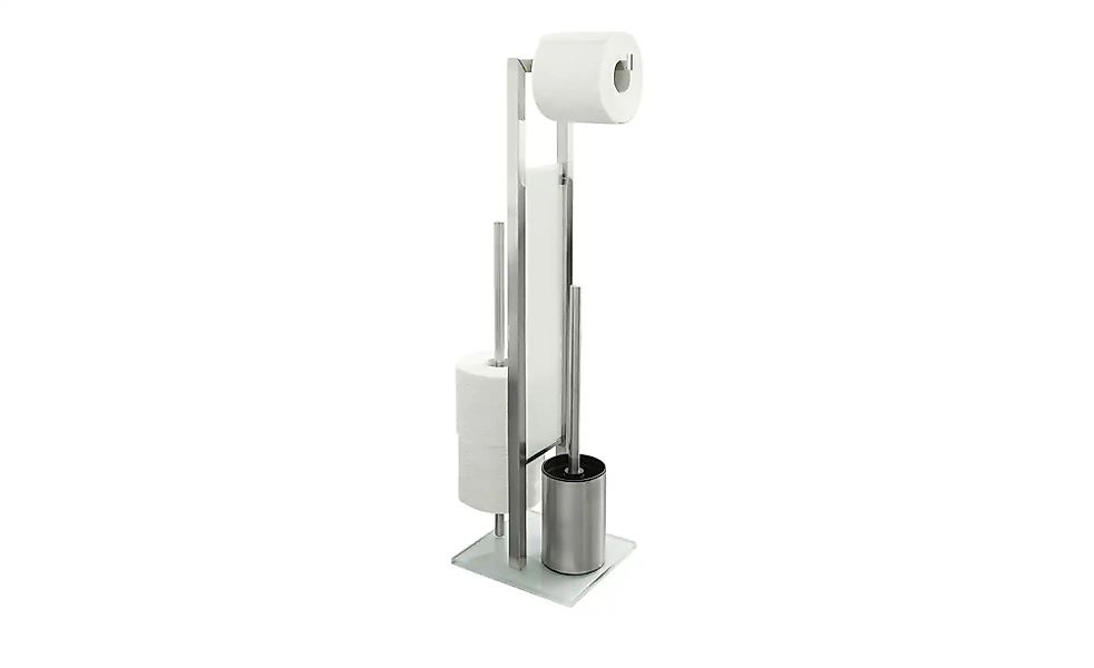 Stand WC Garnitur  "Rivalta" ¦ silber ¦ Metall,Glas ¦ Maße (cm): B: 18 H: 7 günstig online kaufen