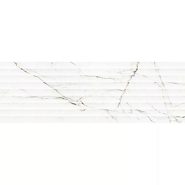 Wandfliese Dekor Torano Glasiert Weiß Matt Rektifiziert 33,3 cm x 100 cm günstig online kaufen