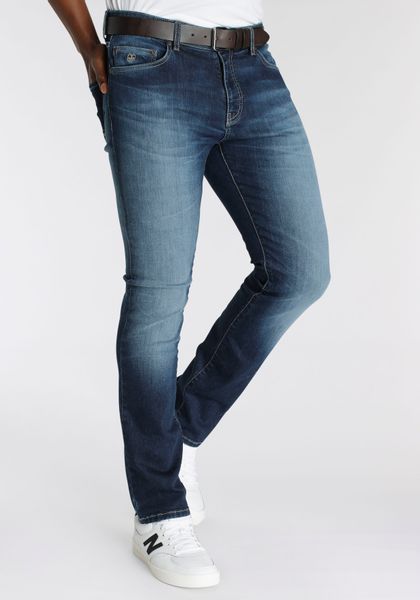 DELMAO Stretch-Jeans "Reed" gerader Beinschnitt, Used-Look-Waschung, günstig online kaufen