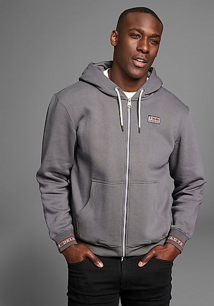 DELMAO Kapuzensweatjacke mit kontrastfarbenen Reißverschlüssen günstig online kaufen