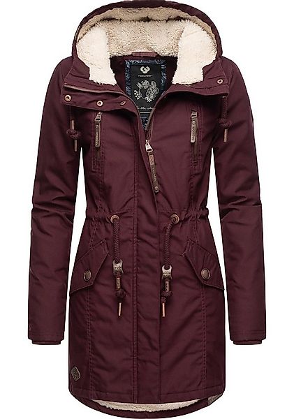 Ragwear Wintermantel Elsie stylischer Winterparka mit Kapuze und Teddyfleec günstig online kaufen