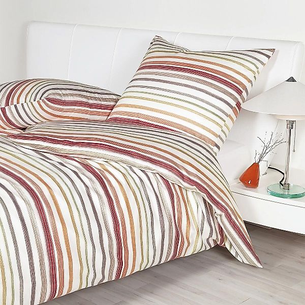 Janine Feinbiber Bettwäsche Davos 65144-04 Streifen bunt 155x220 günstig online kaufen