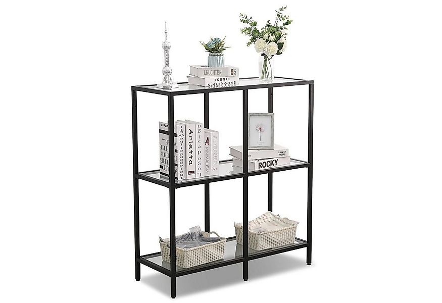 Mein-Regal Standregal GLASGOW, Schwarz, stabiles Dekoregal Metall Bücherreg günstig online kaufen