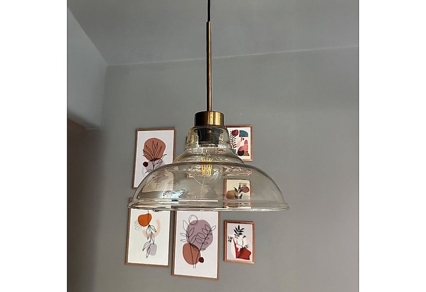 Bamyum Pendelleuchte Vishi Einzelner Glas-Kronleuchter Retro Pendelleuchte, günstig online kaufen