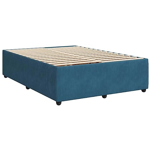 vidaXL Bettgestell Blau 160x200 cm Samt 3285022 günstig online kaufen