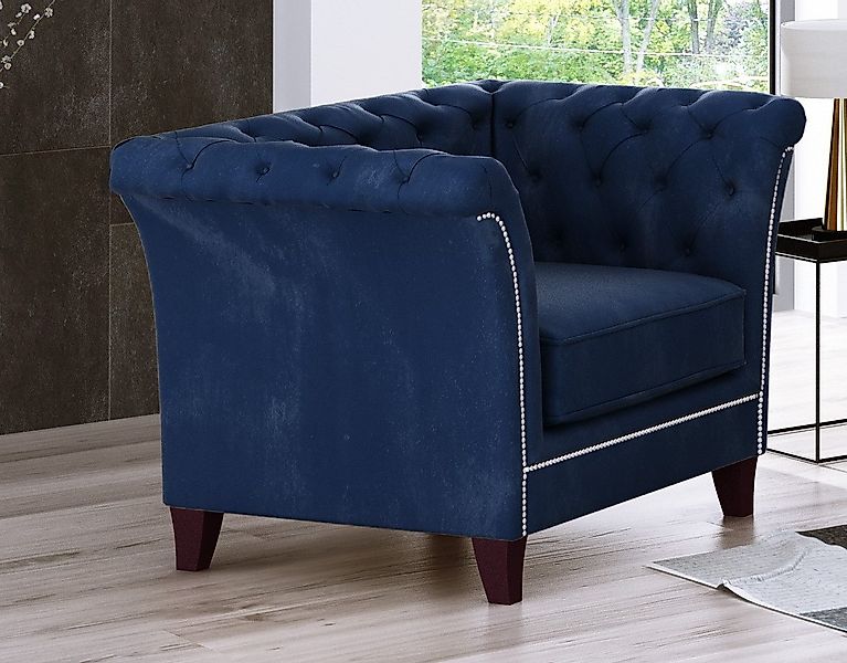 S-Style Möbel Chesterfield-Sessel Rainsburg aus Samt-Stoff günstig online kaufen