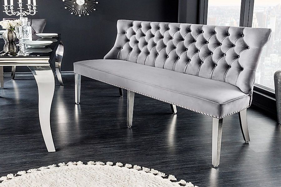riess-ambiente Sitzbank CASTLE DELUXE 165cm grau / silber (Einzelartikel, 1 günstig online kaufen