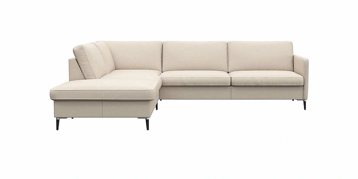 FLEXLUX Ecksofa "Fiore, L-Form", schmale Armlehnen, Kaltschaum, Füße Alu+sc günstig online kaufen