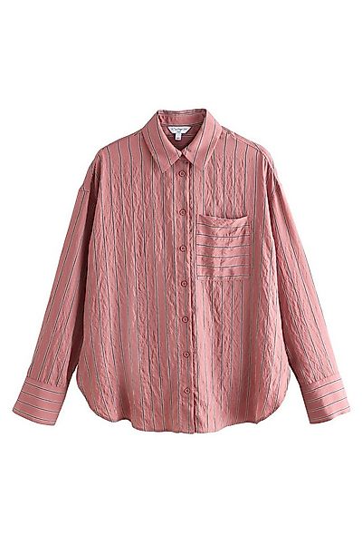 Next Langarmhemd Langärmeliges Oversized Hemd mit Jacquard-Streifen (1-tlg) günstig online kaufen