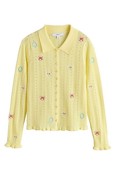 Next Strickjacke Langärmeliges Hemd aus Strick mit Pointelledesign (1-tlg) günstig online kaufen