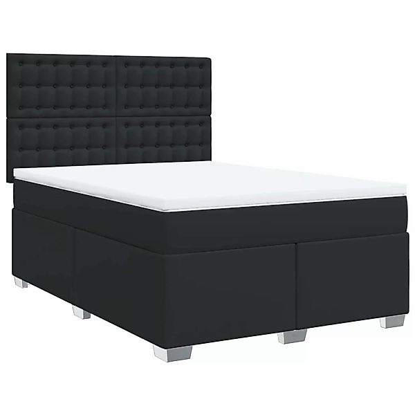 vidaXL Boxspringbett mit Matratze Schwarz 140x200 cm Kunstleder2100045 günstig online kaufen