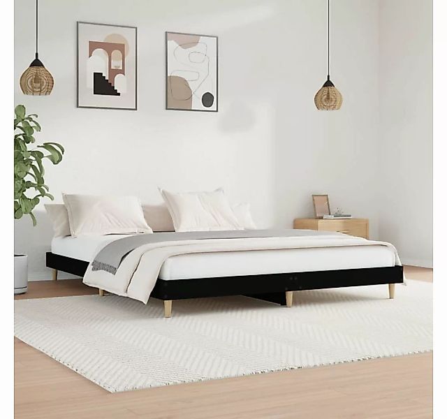 furnicato Bett Bettgestell Schwarz 120x200 cm Holzwerkstoff günstig online kaufen
