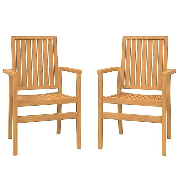 vidaXL Stapelbare Gartenstühle 2 Stk 56,5x57,5x91 cm Massivholz Teak 364404 günstig online kaufen