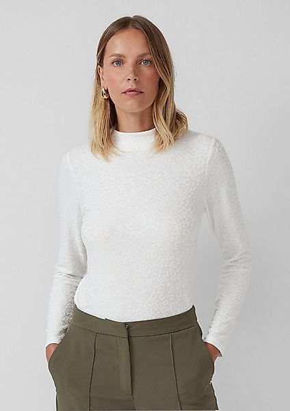 s.Oliver Langarmshirt T-Shirt Leicht glänzendes Jacquard-Shirt günstig online kaufen