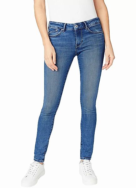Pepe Jeans Damen Jeans Regent - Skinny Fit - Blau - Medium Dark Wiser günstig online kaufen