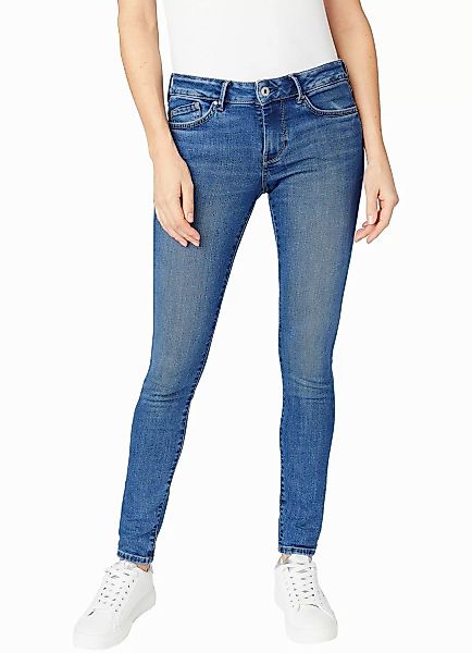 Pepe Jeans Damen Jeans Regent - Skinny Fit - Blau - Medium Dark Wiser günstig online kaufen