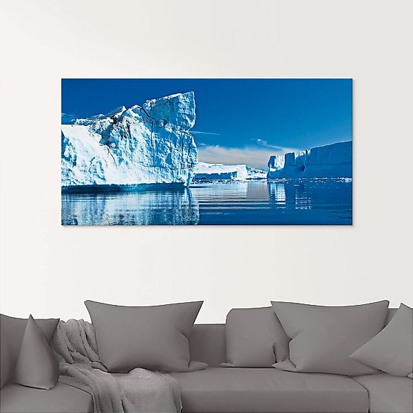 Artland Glasbild "Eisberge - Diskobucht - Grönland" Arktis 1 Stk. tlg. in v günstig online kaufen