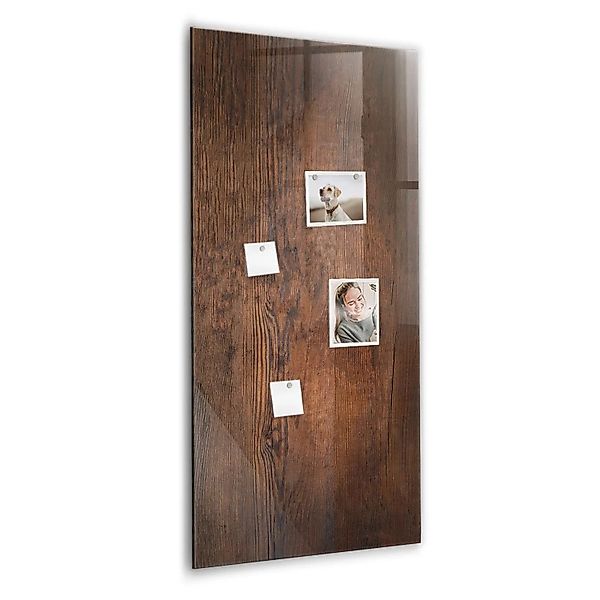 Tulup Glas Magnettafel Dunkles Holz 60x120 cm Magnettafel Zum Beschriften W günstig online kaufen