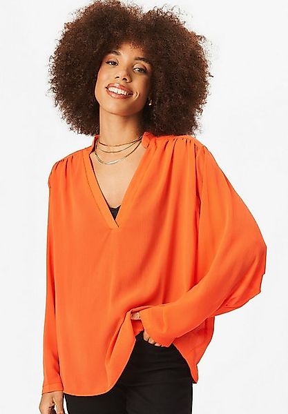 GINI LONDON Langarmbluse Gini Textured Orangefarbene Bluse aus strukturiert günstig online kaufen