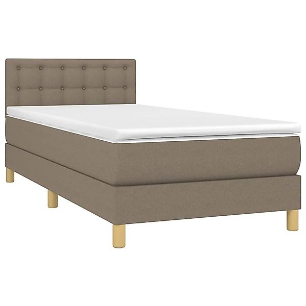 vidaXL Boxspringbett mit Matratze & LED Taupe 90x190 cm Stoff 3134001 günstig online kaufen