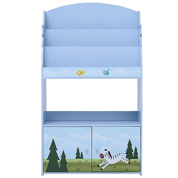 Teamson Kids Sunny Safari Kinder 3-stufiges Bücherregal mit Aufbewahrung günstig online kaufen