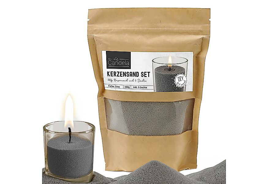 CEPEWA Formkerze DIY Kerzensand 5 Dochte 250gr grau Paraffinwachs Sandgranu günstig online kaufen