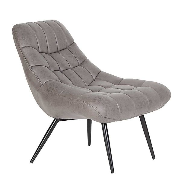 Retro Lounge Sessel aus Vintage Kunstleder Vierfußgestell aus Metall günstig online kaufen