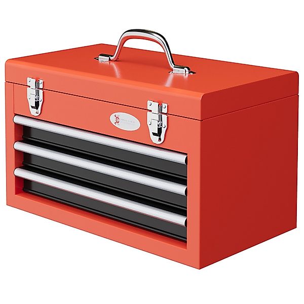 DURHAND Werkzeugkiste Werkzeugkasten Stahl Rot 45L x 24B x 27H cm günstig online kaufen