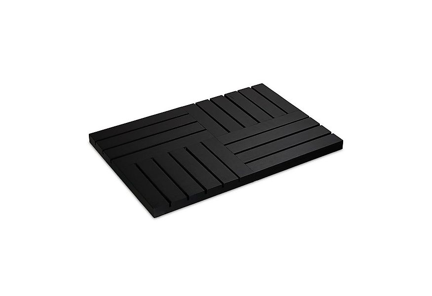 relaxdays Badematte Bambus Badematte, Höhe 35 mm, Bambus, schwarz günstig online kaufen