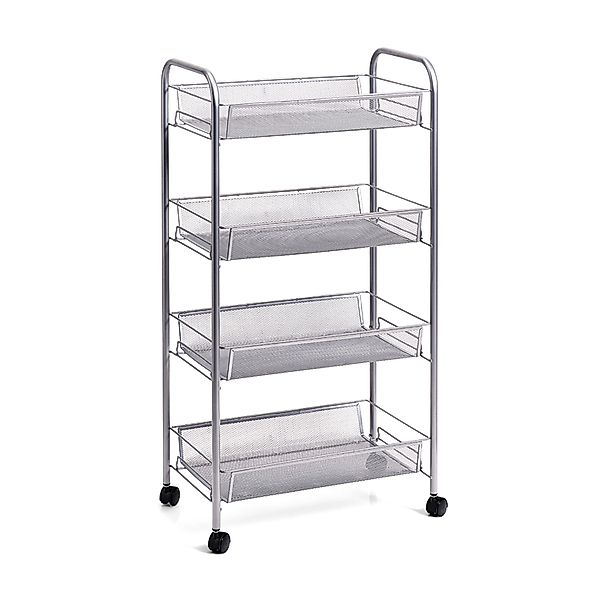 Zeller Rollwagen Mesh 4-lagig 83,5 cm x 26 cm x 42,5 cm Silber günstig online kaufen