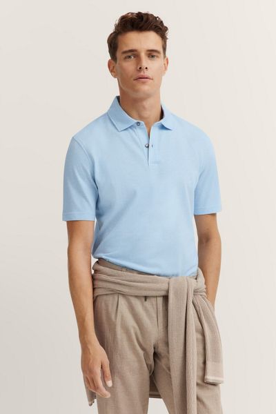 bugatti Poloshirt aus Baumwoll-Leinen-Mischung günstig online kaufen