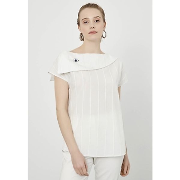 Just Like You  Blusen Striped Off-the-shoulder Asymmetric Collar Blouse günstig online kaufen