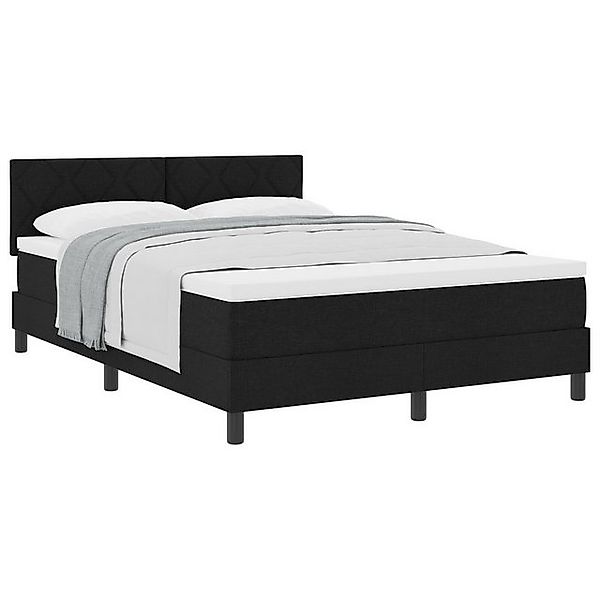 vidaXL Bett Boxspringbett mit Matratze Schwarz 160x200 cm Stoff (1-tlg) günstig online kaufen