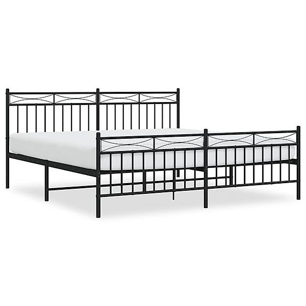 furnicato Bettgestell Metallbett ohne Matratze mit Fußteil Schwarz 180x200 günstig online kaufen