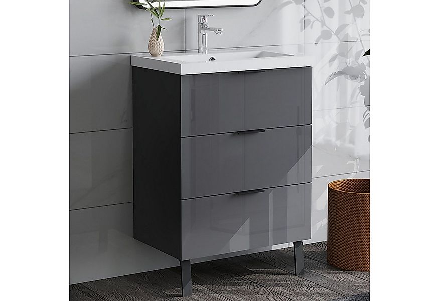 duschspa Waschtisch Badmöbel Set Waschbecken mit Unterschrank Badezimmer Mö günstig online kaufen