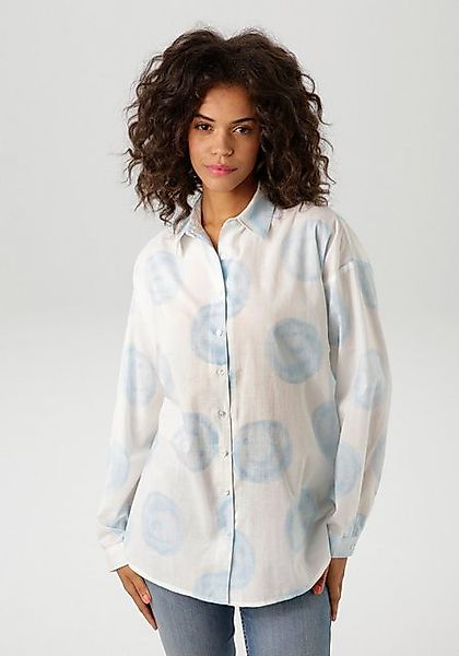Aniston CASUAL Hemdbluse, mit großen Tupfen im Batik-Dessin günstig online kaufen