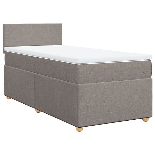 vidaXL Bett Boxspringbett mit Matratze Taupe 100x200 cm Stoff günstig online kaufen