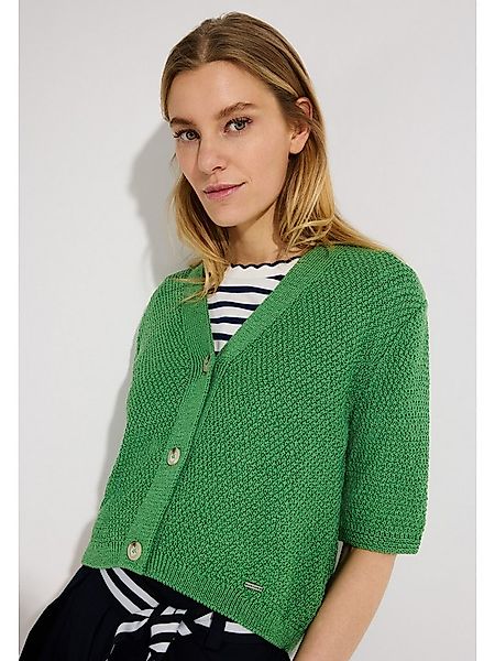 MORE&MORE Strickjacke kurze, shiny Struktur-Strickjacke günstig online kaufen