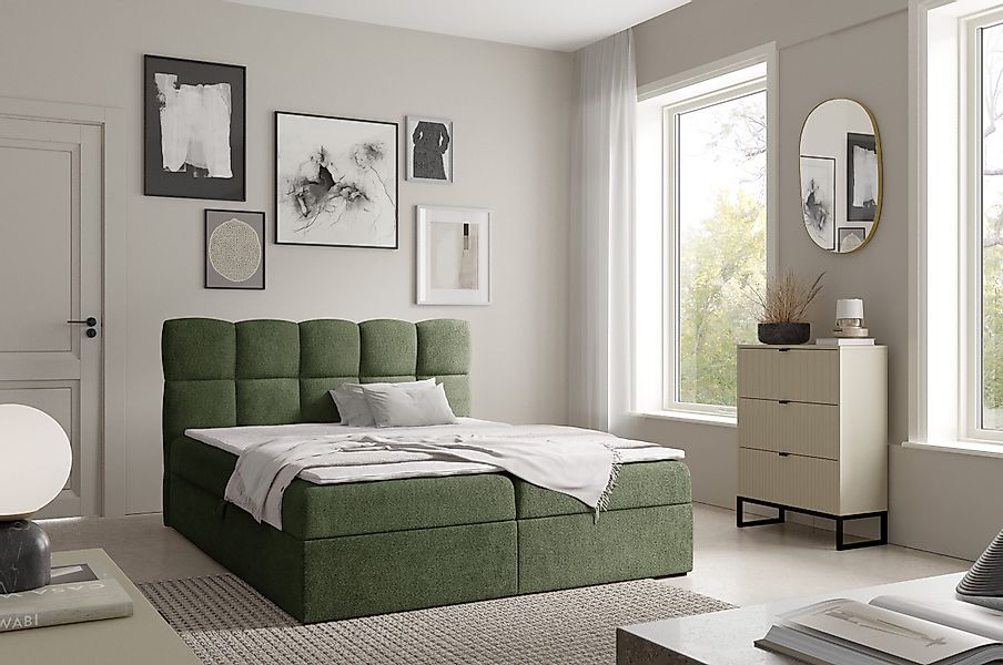 yourhouse24 Boxspringbett Negros, Doppelbett mit Bonell-Matratze günstig online kaufen