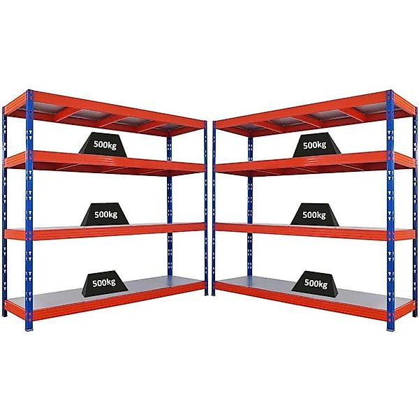 PROREGAL Mega Deal 2x Profi Schwerlastregal Rhino HxBxT 180x200x60cm 4 Stah günstig online kaufen