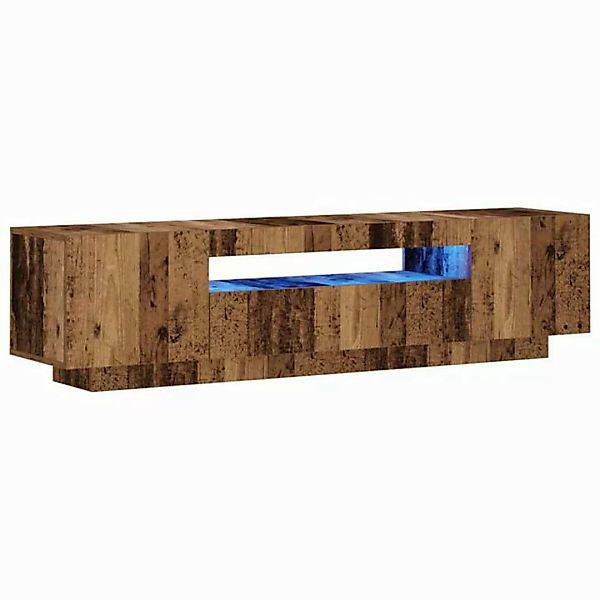 vidaXL Schrankmodule TV-Schrank mit LED-Leuchten Altholz-Optik 160x35x40 cm günstig online kaufen