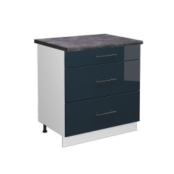 Vicco Unterschrank Fame-Line, Dunkelblau Hochglanz/Weiß, 80 günstig online kaufen