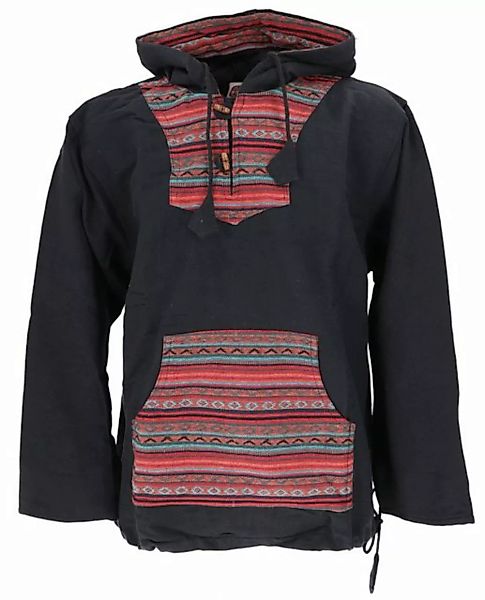 Guru-Shop Sweater Goa Kapuzenshirt, Baja Hoody - schwarz/bunt alternative B günstig online kaufen