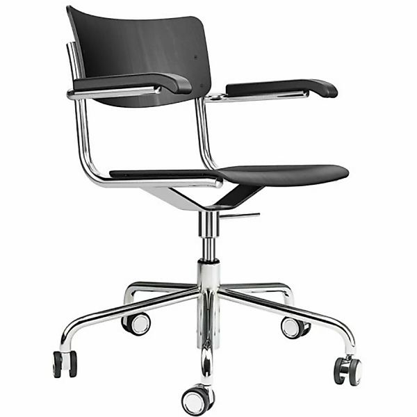 THONET S 43 FDR | Drehsessel m. Armlehnen | Buche schwarz gebeizt | Gestell günstig online kaufen