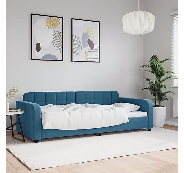 vidaXL Bett, Tagesbett Blau 90x200 cm Samt günstig online kaufen